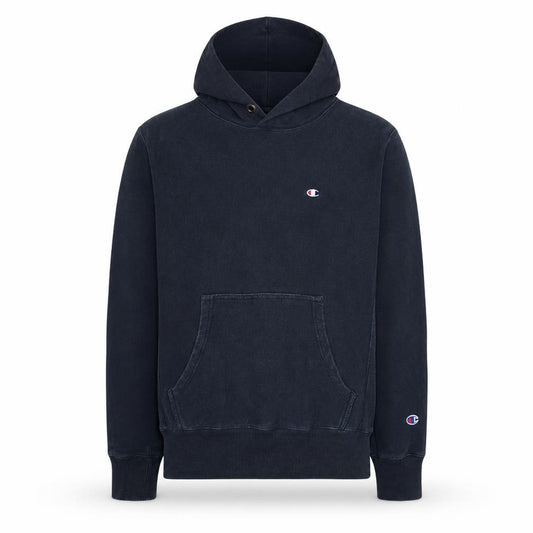 Front view of Champion Men's Blue Reverse Weave Pullover Hoodie, size L