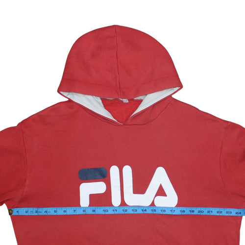 Fila Men's Red Pullover Hoodie Size M Graphic Logo Sweatshirt