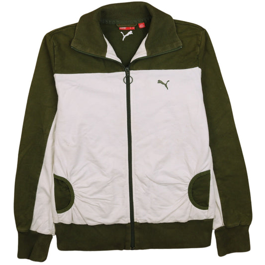 Puma Women's Green & White Full Zip Sweatshirt Size 14