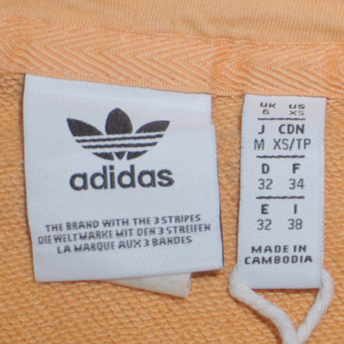 Adidas Women’s Beige Pullover Hoodie XS Relaxed Fit Cotton Blend