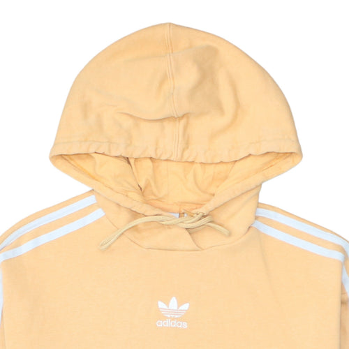 Adidas Women’s Beige Pullover Hoodie XS Relaxed Fit Cotton Blend