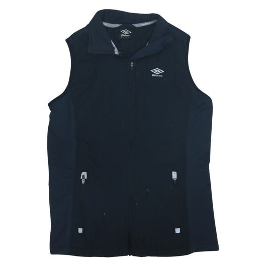 Umbro Women's Black Softshell Waistcoat Size 8 Sleeveless Zip Vest