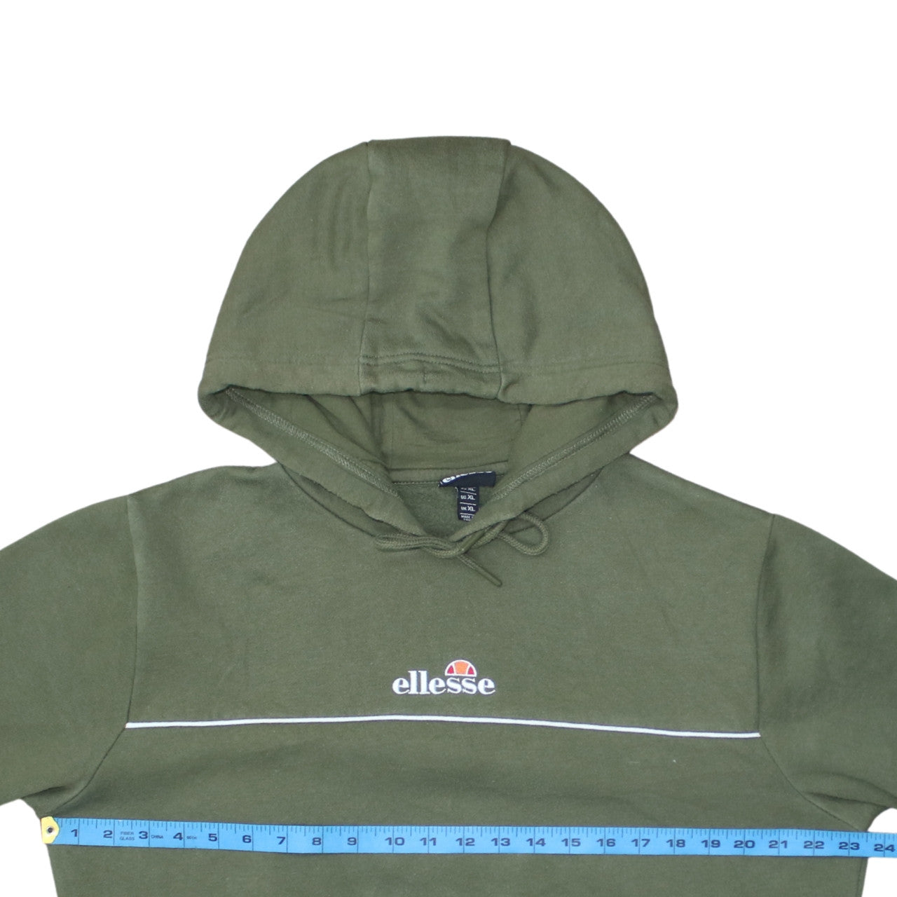 Ellesse Men's Green Pullover Hoodie XL Logo Fleece Sweatshirt