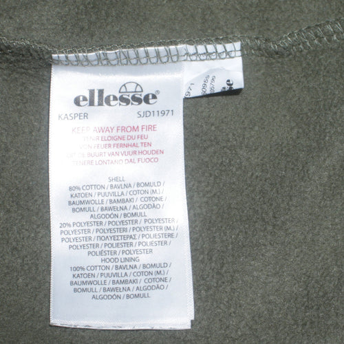 Ellesse Men's Green Pullover Hoodie XL Logo Fleece Sweatshirt