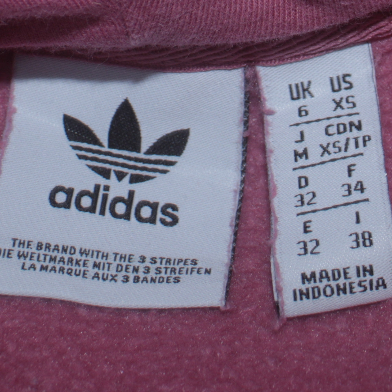 Adidas Womens Pink Pullover Hoodie XS Cotton Blend Casual