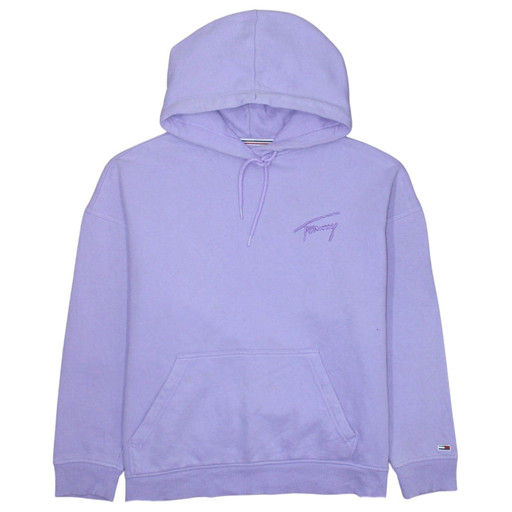 Tommy Jeans Womens Lilac Hoodie Medium Cotton Blend Pullover Hooded Sweatshirt
