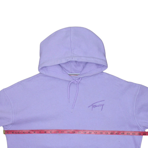Tommy Jeans Womens Lilac Hoodie Medium Cotton Blend Pullover Hooded Sweatshirt