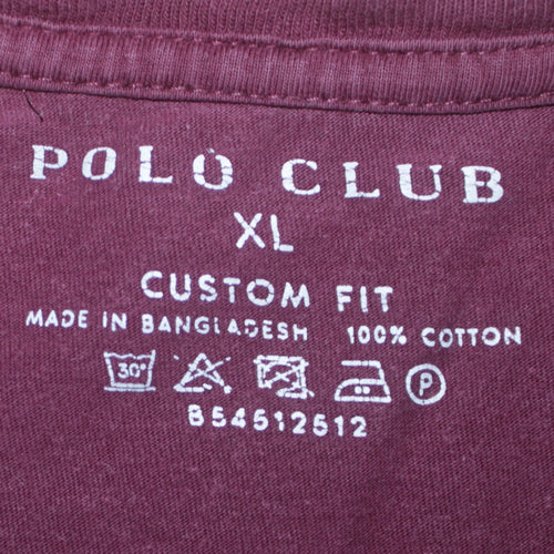 Polo Club Men's Brown XL Custom Fit Cotton Short Sleeve T-Shirt