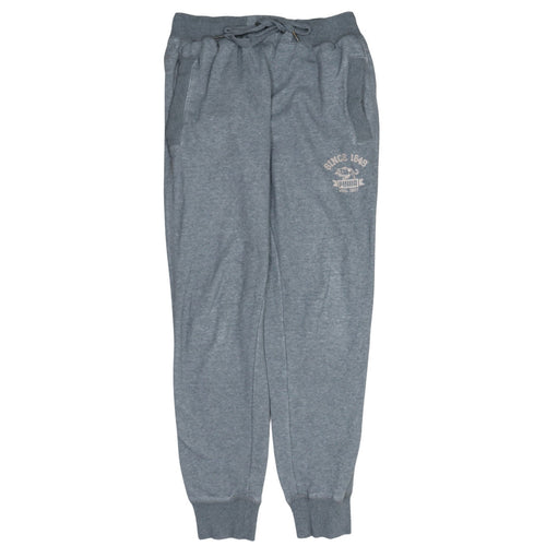 Puma Mens Grey Jogger Sweatpants S Elastic Waist Logo Tapered Leg