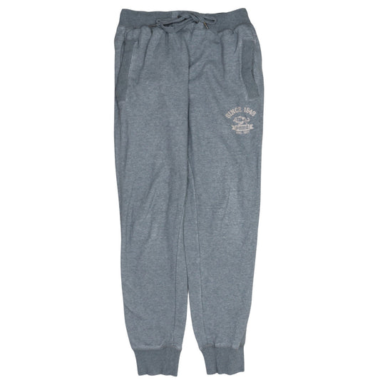 Puma Mens Grey Jogger Sweatpants S Elastic Waist Logo Tapered Leg