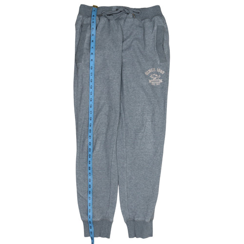 Puma Mens Grey Jogger Sweatpants S Elastic Waist Logo Tapered Leg