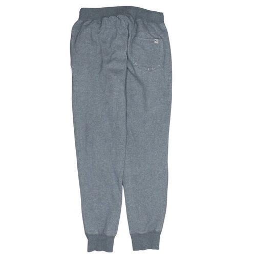 Puma Mens Grey Jogger Sweatpants S Elastic Waist Logo Tapered Leg