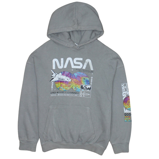 H&M Boys Grey NASA Graphic Print Pullover Hoodie Size 11-12 Years