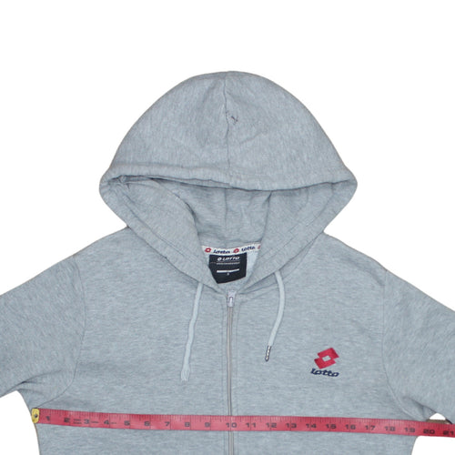 Lotto Mens Grey Full Zip Hoodie Size S Cotton Blend Sportswear