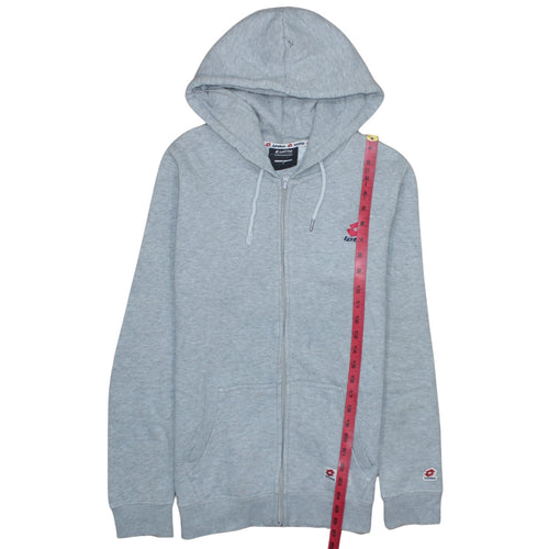 Lotto Mens Grey Full Zip Hoodie Size S Cotton Blend Sportswear