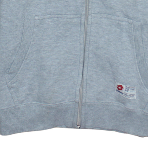 Lotto Mens Grey Full Zip Hoodie Size S Cotton Blend Sportswear