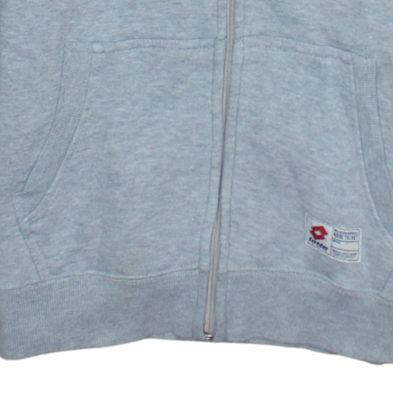 Lotto Mens Grey Full Zip Hoodie Size S Cotton Blend Sportswear