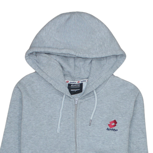 Lotto Mens Grey Full Zip Hoodie Size S Cotton Blend Sportswear