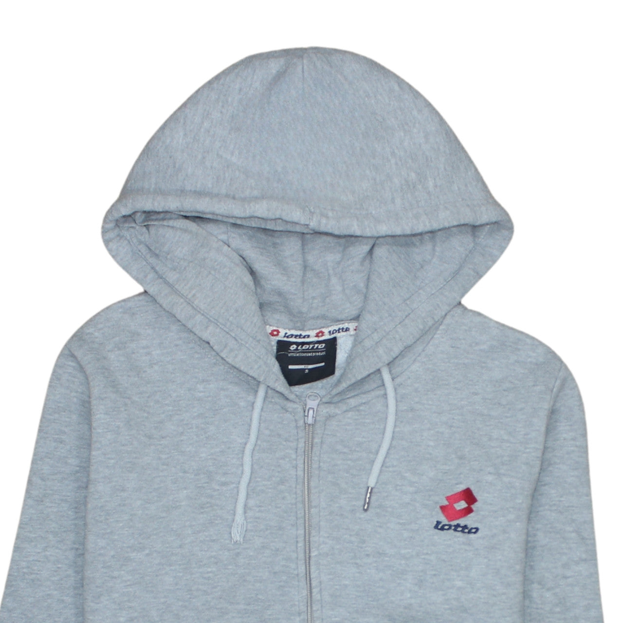 Lotto Mens Grey Full Zip Hoodie Size S Cotton Blend Sportswear