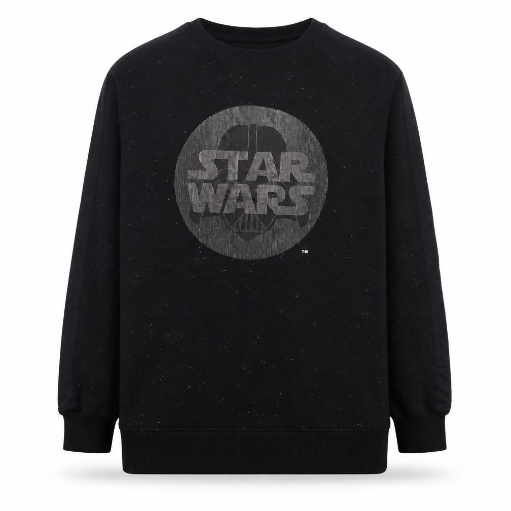 Front view of Zara boys’ black star wars pullover sweatshirt, size 13-14, years