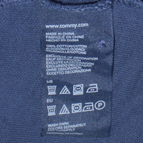 Tommy Hilfiger Men Blue Classic Fit Cotton Polo Shirt Size S