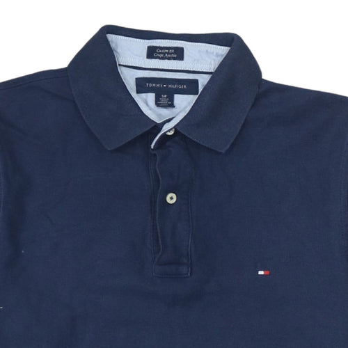 Tommy Hilfiger Men Blue Classic Fit Cotton Polo Shirt Size S
