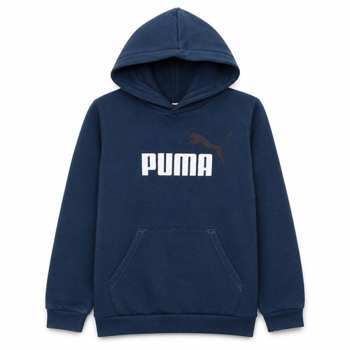 Puma Boys Blue Pullover Hoodie 13-14Y 164cm Logo Print Cotton Blend