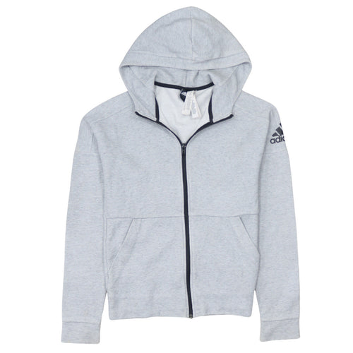Adidas Men's Grey XS Full Zip Hooded Sweatshirt
