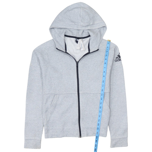 Adidas Men's Grey XS Full Zip Hooded Sweatshirt