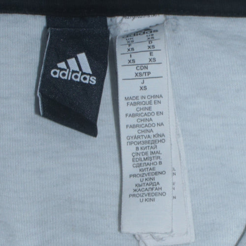 Adidas Men's Grey XS Full Zip Hooded Sweatshirt