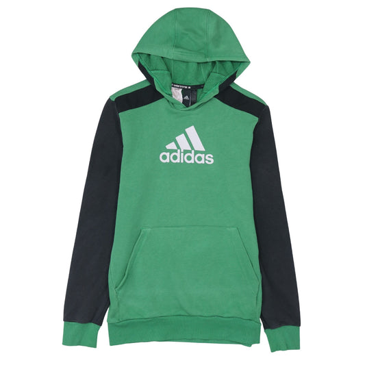 Adidas Boys Green & Black Pullover Hoodie Size 15-16 Years Regular Fit