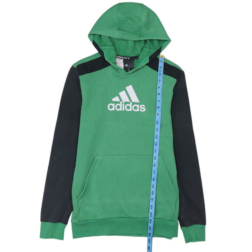 Adidas Boys Green & Black Pullover Hoodie Size 15-16 Years Regular Fit