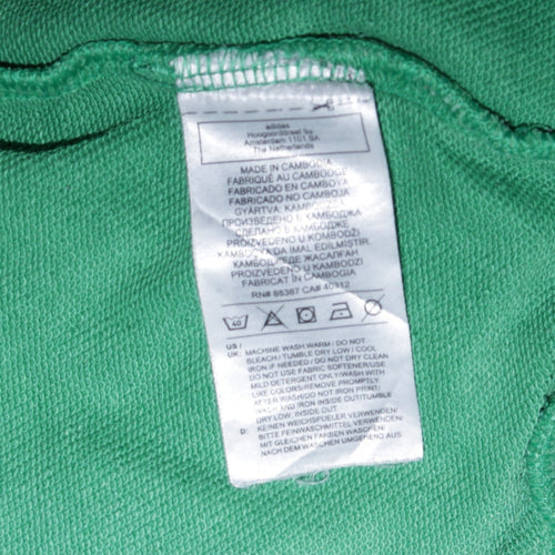 Adidas Boys Green & Black Pullover Hoodie Size 15-16 Years Regular Fit