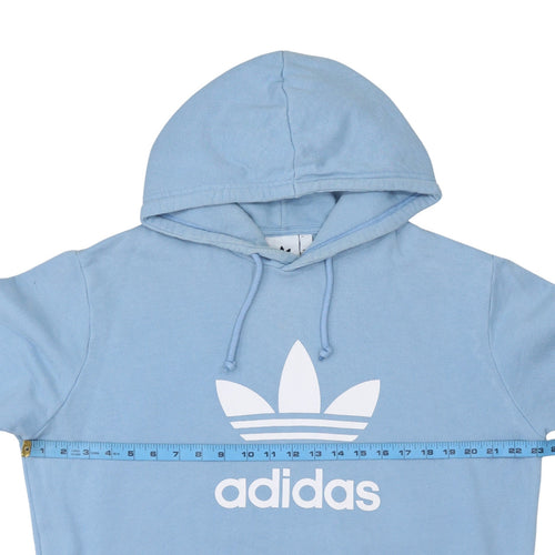Adidas Men's Blue Pullover Hoodie Size L Sports Logo Sweatshirt