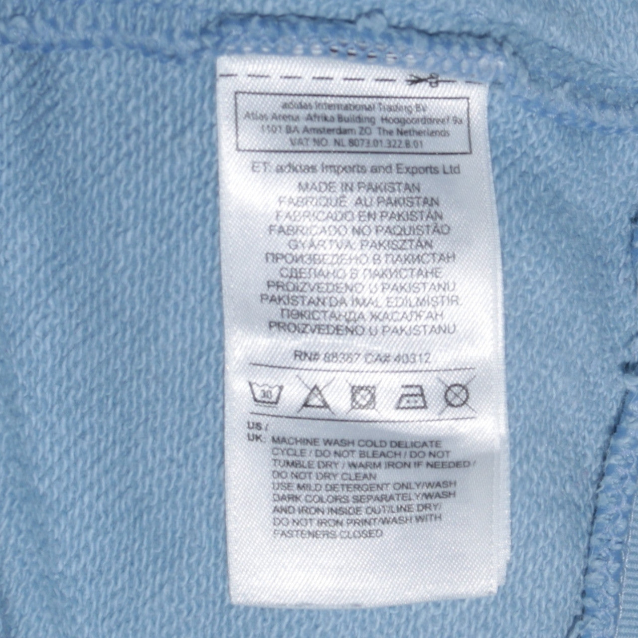 Adidas Men's Blue Pullover Hoodie Size L Sports Logo Sweatshirt