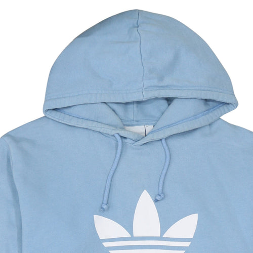 Adidas Men's Blue Pullover Hoodie Size L Sports Logo Sweatshirt