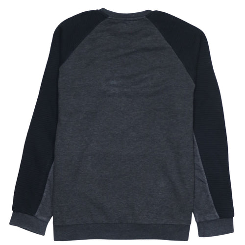 Guess Men Grey XL Pullover Sweatshirt Logo Embroidered Crew Neck