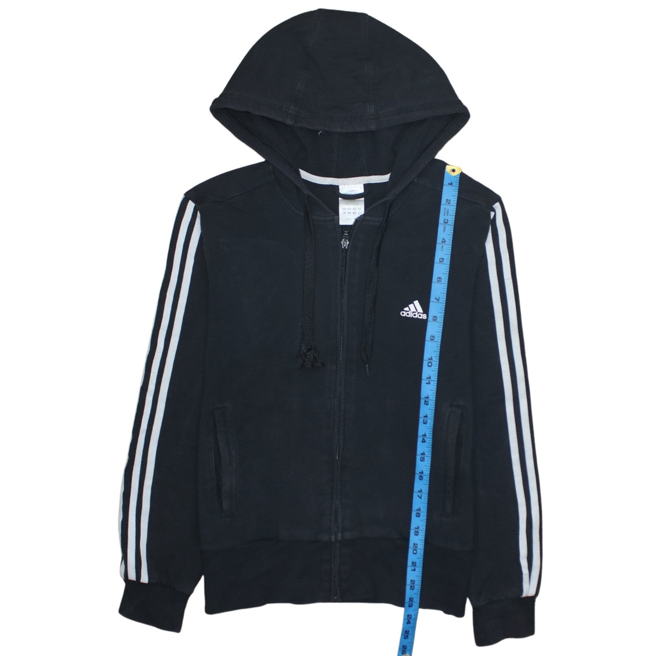 Adidas Women Black Full Zip Hoodie Size 16 Classic Sportswear