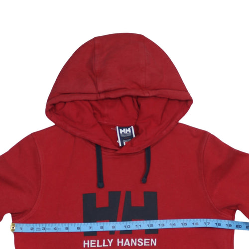 Helly Hansen Men's Red Pullover Hoodie Size S Logo Fleece