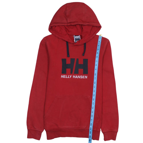 Helly Hansen Men's Red Pullover Hoodie Size S Logo Fleece