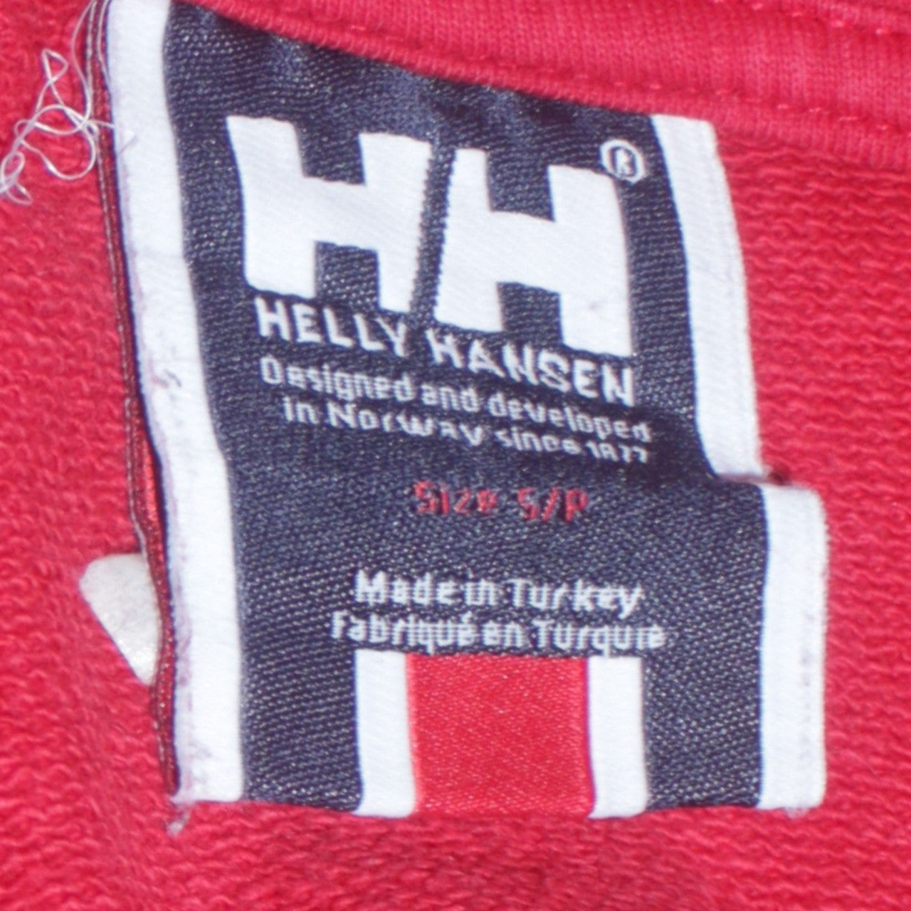 Helly Hansen Men's Red Pullover Hoodie Size S Logo Fleece
