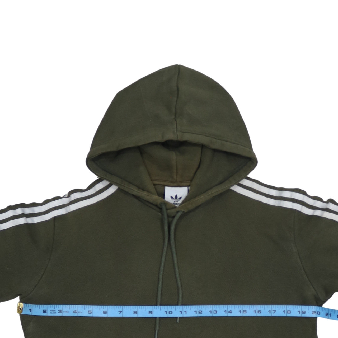 Adidas Mens Green Pullover Hoodie Small Logo Sportswear