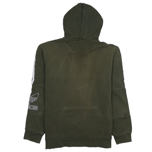 Adidas Mens Green Pullover Hoodie Small Logo Sportswear