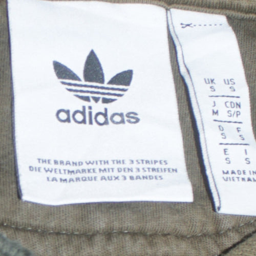 Adidas Mens Green Pullover Hoodie Small Logo Sportswear