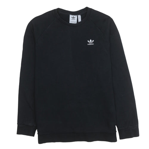 Adidas Mens Black Crew Neck Pullover Sweatshirt M Regular Fit