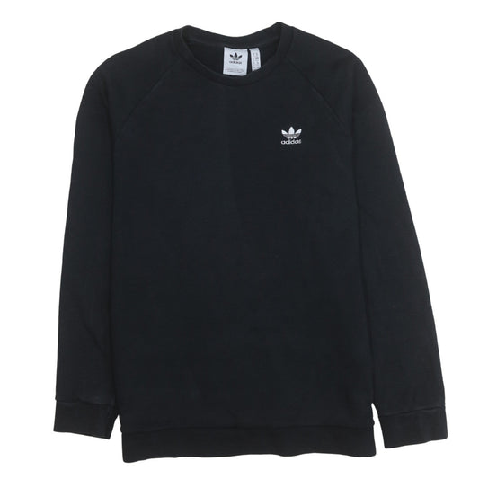 Adidas Mens Black Crew Neck Pullover Sweatshirt M Regular Fit