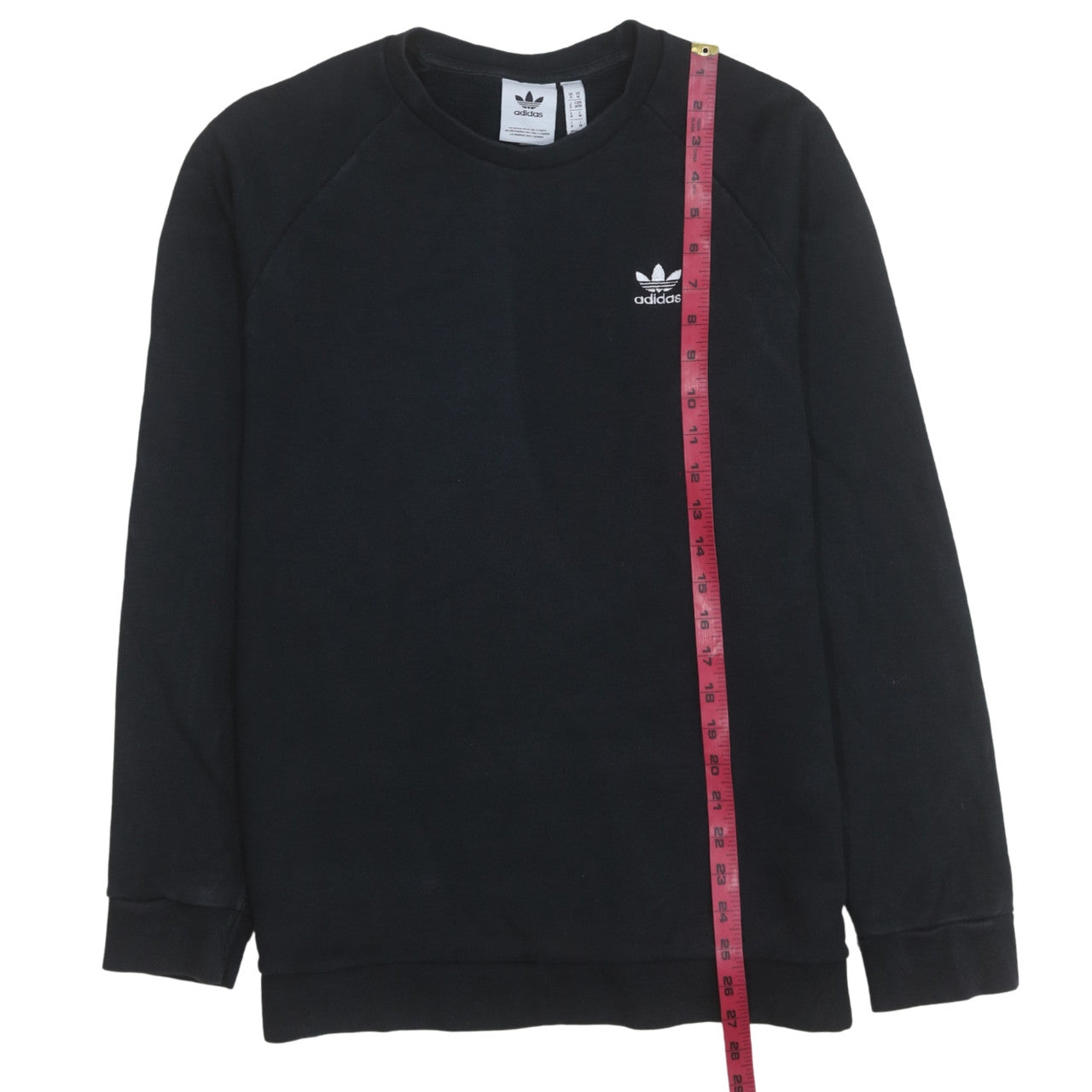 Adidas Mens Black Crew Neck Pullover Sweatshirt M Regular Fit