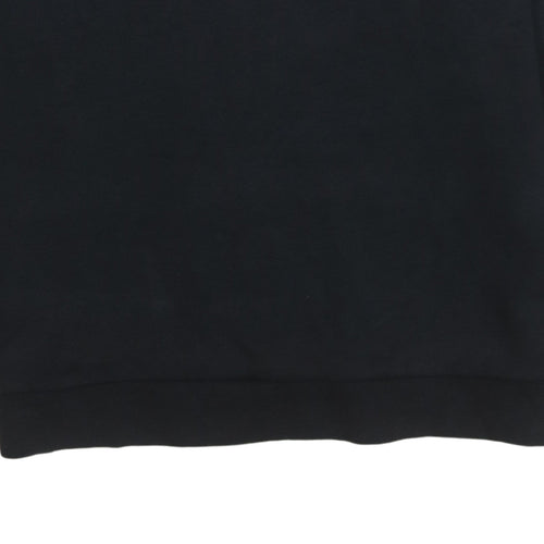 Adidas Mens Black Crew Neck Pullover Sweatshirt M Regular Fit