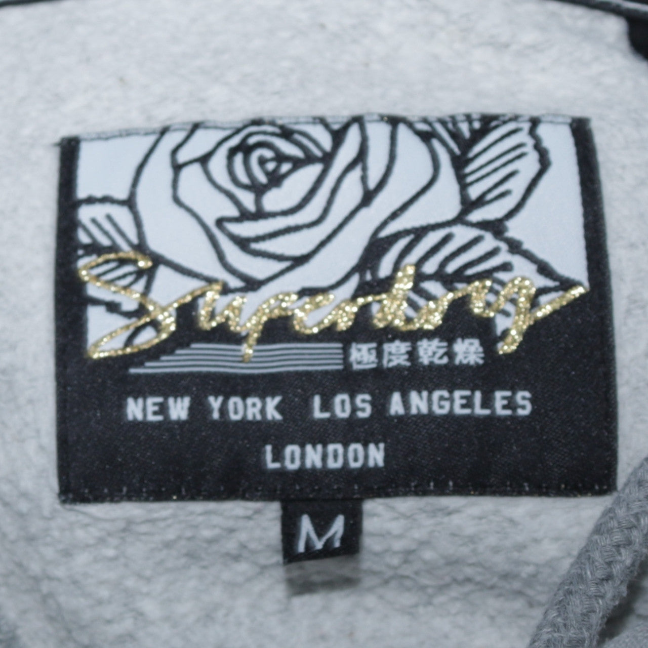 Superdry Women Grey Glitter Logo Pullover Hoodie Size 12 UK Medium