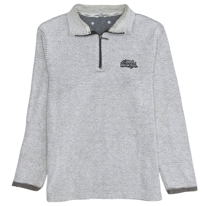 Weird Fish Men's Grey 1/2 Zip Knit Sweatshirt S Regular Fit